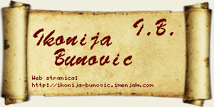 Ikonija Bunović vizit kartica